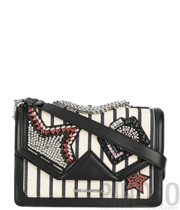 Сумка через плечо Karl Lagerfeld Klassik Sparkle декорированная кристаллами