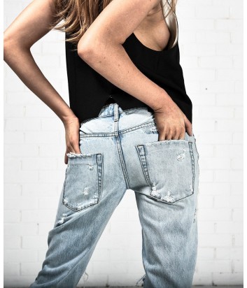 Рваные джинсы бойфренды One Teaspoon с надписями на отвороте