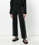 Черные женские брюки MSGM с надписями по бокам