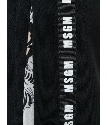 Черные женские брюки MSGM с надписями по бокам