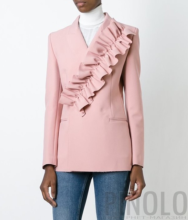 Нежно-розовый пиджак MSGM с крупным рюшем