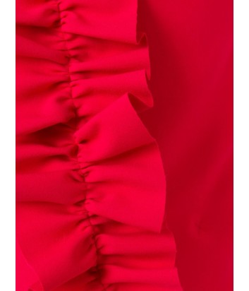 Красная юбка-миди MSGM с крупными рюшами