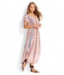 Длинное розовое платье Seafolly 53313-KA с принтом