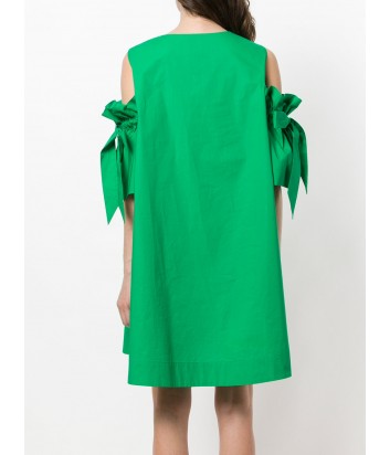 Зеленое платье с открытыми плечами P.A.R.O.S.H. на завязках