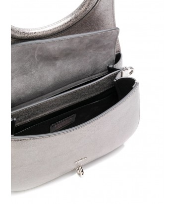 Кожаная сумка Furla Margherita 963672 с откидным клапаном серебристая
