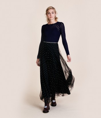 Длинная юбка Manoush Monroe с декором черная