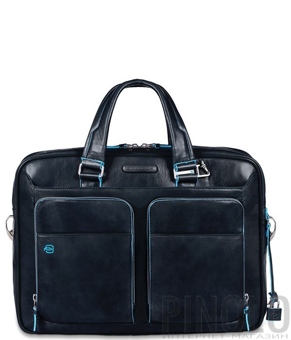Кожаный портфель-сумка Piquadro Blue Square CA2849B2 синий