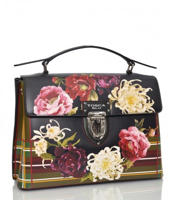Кожаная сумка Tosca Blu 151 с цветочным рисунком