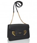 Кожаная сумка Tosca Blu 254 черная с золотой фурнитурой