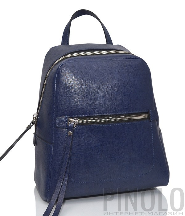Рюкзак из сафьяновой кожи Gianni Chiarini 9249 с одним отделом синий