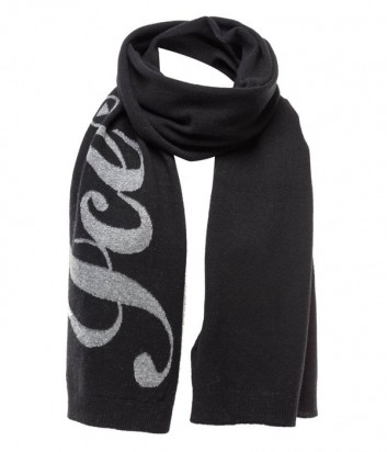 Черный шарф ICE PLAY с люрексом и логотипом