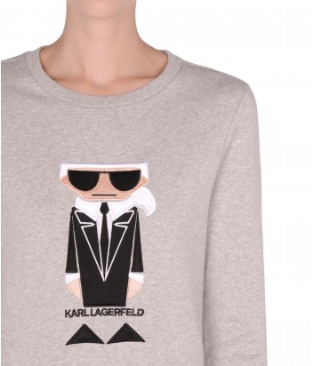 Серый свитшот Karl Lagerfeld Kocktail с яркой нашивкой