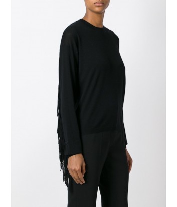 Черный джемпер P.A.R.O.S.H. Loris с бахромой по спине и рукавам