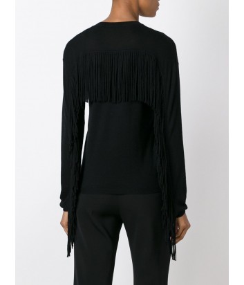 Черный джемпер P.A.R.O.S.H. Loris с бахромой по спине и рукавам