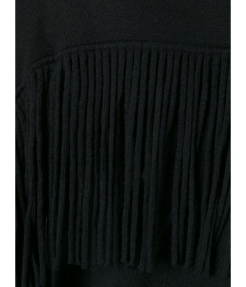 Черный джемпер P.A.R.O.S.H. Loris с бахромой по спине и рукавам