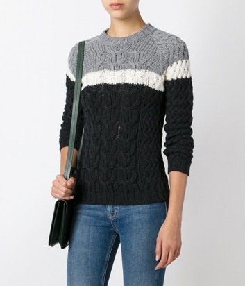 Женский шерстяной свитер P.A.R.O.S.H. Lany черный с полоской