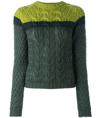 Женский шерстяной свитер P.A.R.O.S.H. Lany зеленый с полоской