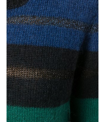 Черный свитер P.A.R.O.S.H. Lissen в сине-зеленую полоску