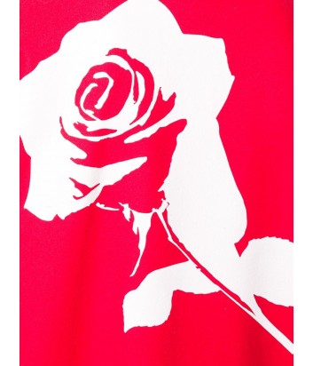 Красное пальто MSGM с изображением розы на спине