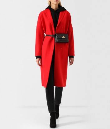 Красное пальто MSGM с изображением розы на спине