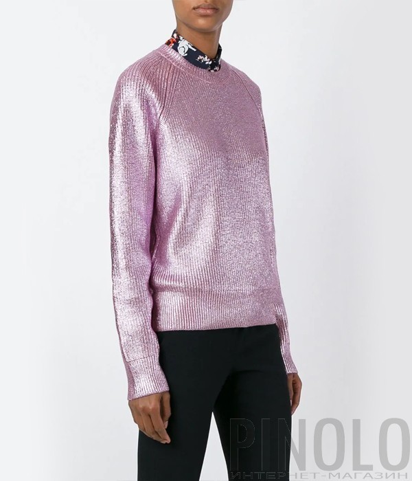 Женский свитер MSGM с лиловыми металлизированными нитками