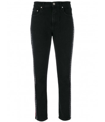 Черные джинсы MSGM с контрастными брендированными лампасами
