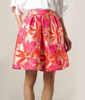 Жаккардовая юбка P.A.R.O.S.H. с цветочной вышивкой