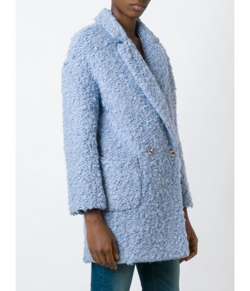 Двубортное пальто из букле BLUGIRL голубое