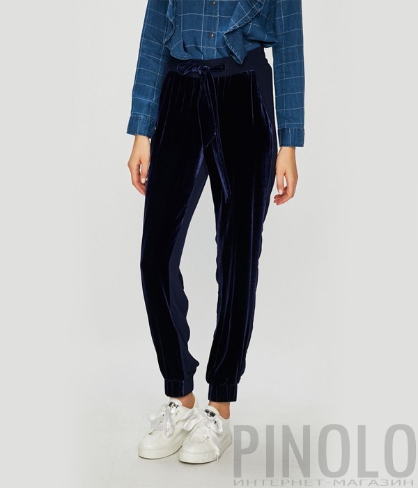 Синие брюки PINKO 1G13KX с боковыми карманами