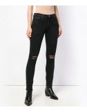Черные джинсы-скинни PINKO 1G13ML с рваными коленями