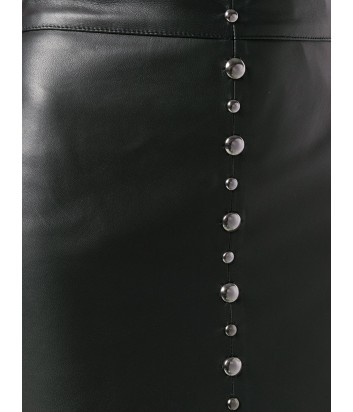 Черная кожаная юбка PINKO 1B13EU с завышенной талией