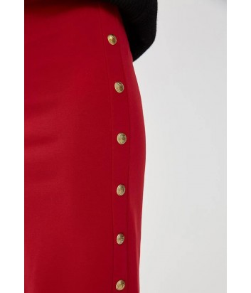 Красная юбка-карандаш PINKO 1B13KR с пуговицами по бокам