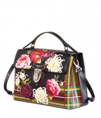Кожаная сумка Tosca Blu 151 с цветочным рисунком