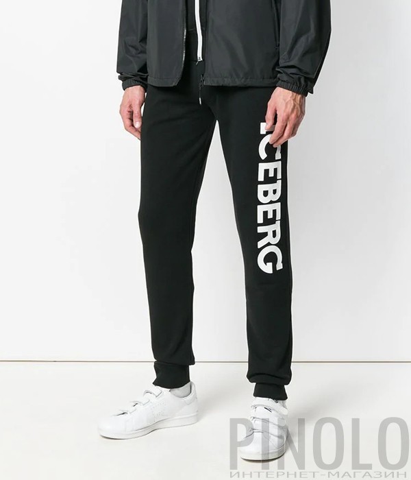 Черные спортивные штаны ICEBERG с логотипом
