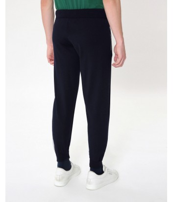 Спортивные шерстяные штаны ICEBERG синие с белым лампасами и логотипом