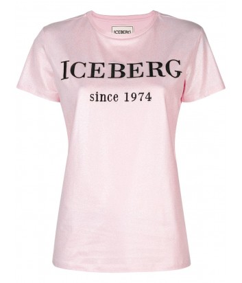Нежно-розовая футболка ICEBERG с логотипом и жемчужным напылением