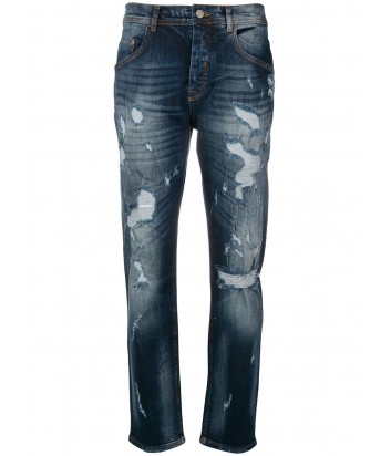 Темно-синие прямые джинсы ICEBERG с элементами потертостей