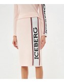 Нежно-розовая шерстяная юбка ICEBERG с логтипом сбоку