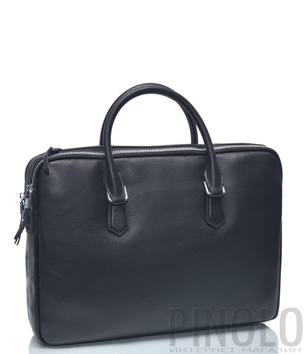 Черная кожаная сумка Leather Country 6993106 на два отделения