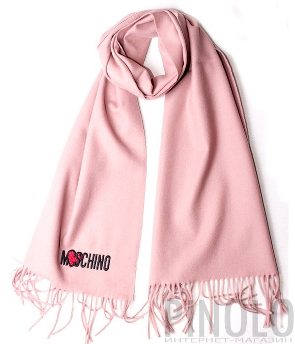 Женский шерстяной шарф Moschino 30578 пудровый
