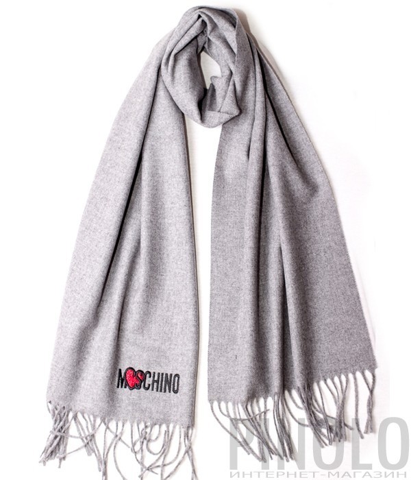 Женский шерстяной шарф Moschino 30578 серый