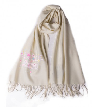 Теплый женский шарф Moschino Boutique 30587 молочный