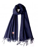 Теплый шарф Moschino 50103 из шерсти мериноса синий