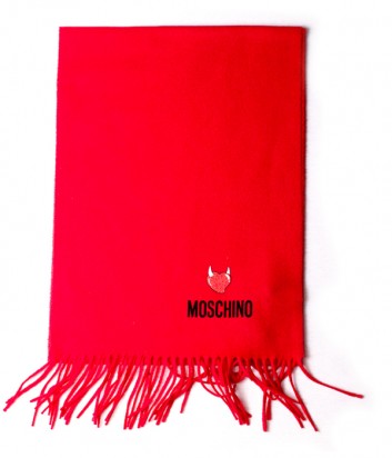 Теплый шарф Moschino 50103 из шерсти мериноса красный