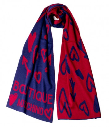 Женский шарф Moschino Boutique 30598 сине-красный с рисунком