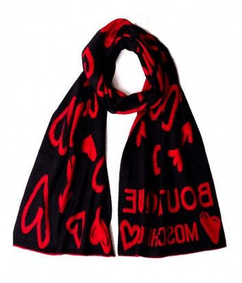 Женский шарф Moschino Boutique 30598 красно-черный с рисунком