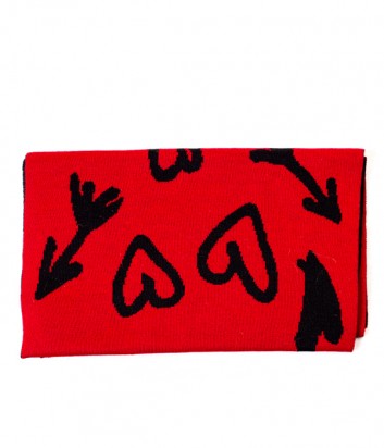 Женский шарф Moschino Boutique 30598 красно-черный с рисунком