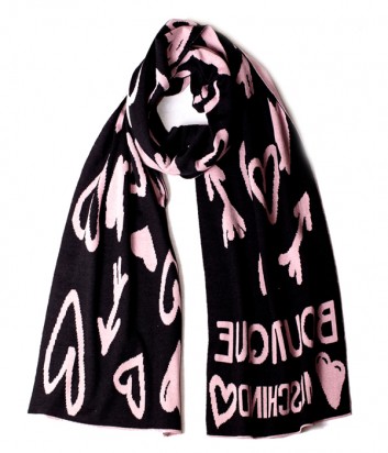 Женский шарф Moschino Boutique 30598 пудрово-черный с рисунком