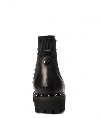 Черные кожаные ботинки Nina Lilou 282689 с эластичными вставками