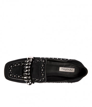 Черные замшевые туфли Nina Lilou 282578 с декором